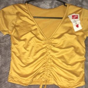 drawstring knot hem top